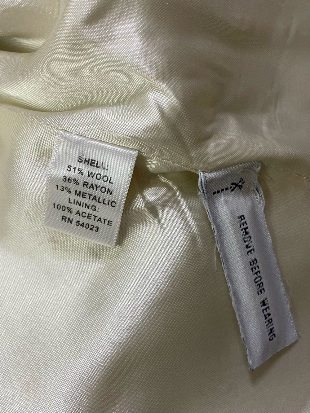 Banana Republic Gold Wool Blend Blazer *damaged* size 12 - Picture 7 of 16
